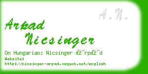 arpad nicsinger business card